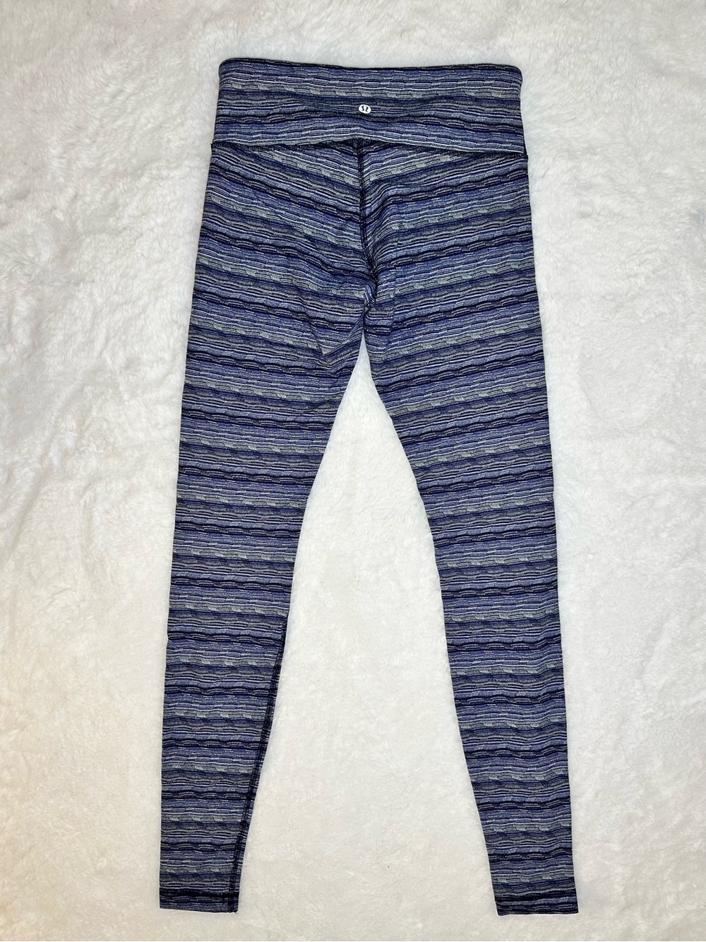 LULULEMON Wunder Under Pant Space Dye Size 6 Blue Stripe Blue Full Legging 31”